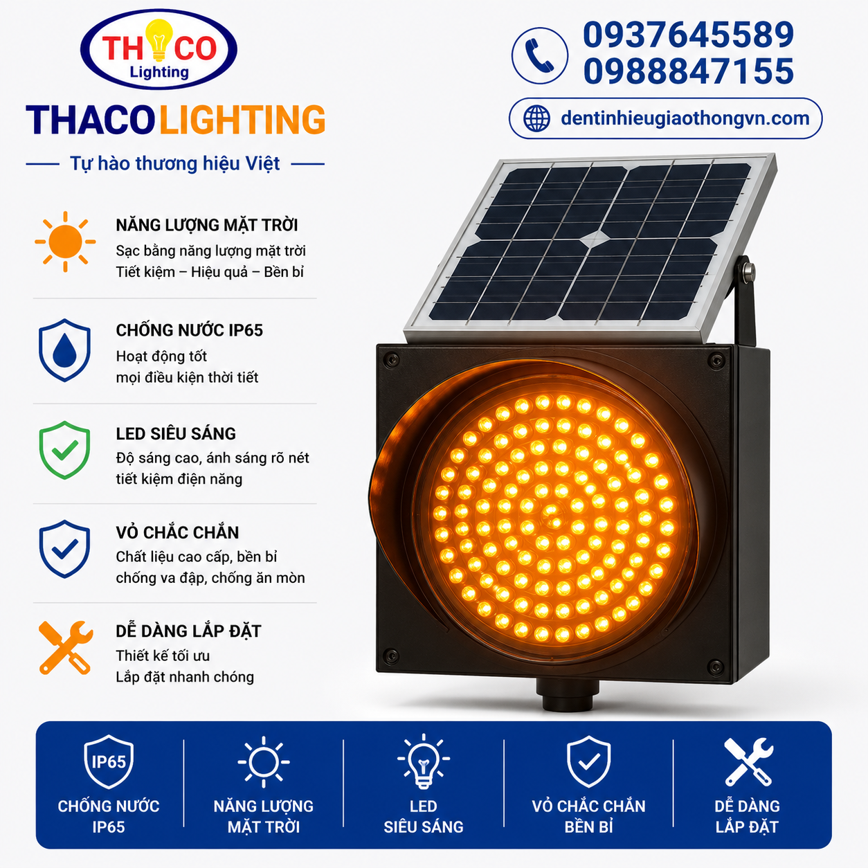ĐÈN LED CHỚP VÀNG NĂNG LƯỢNG MẶT TRỜI-D300