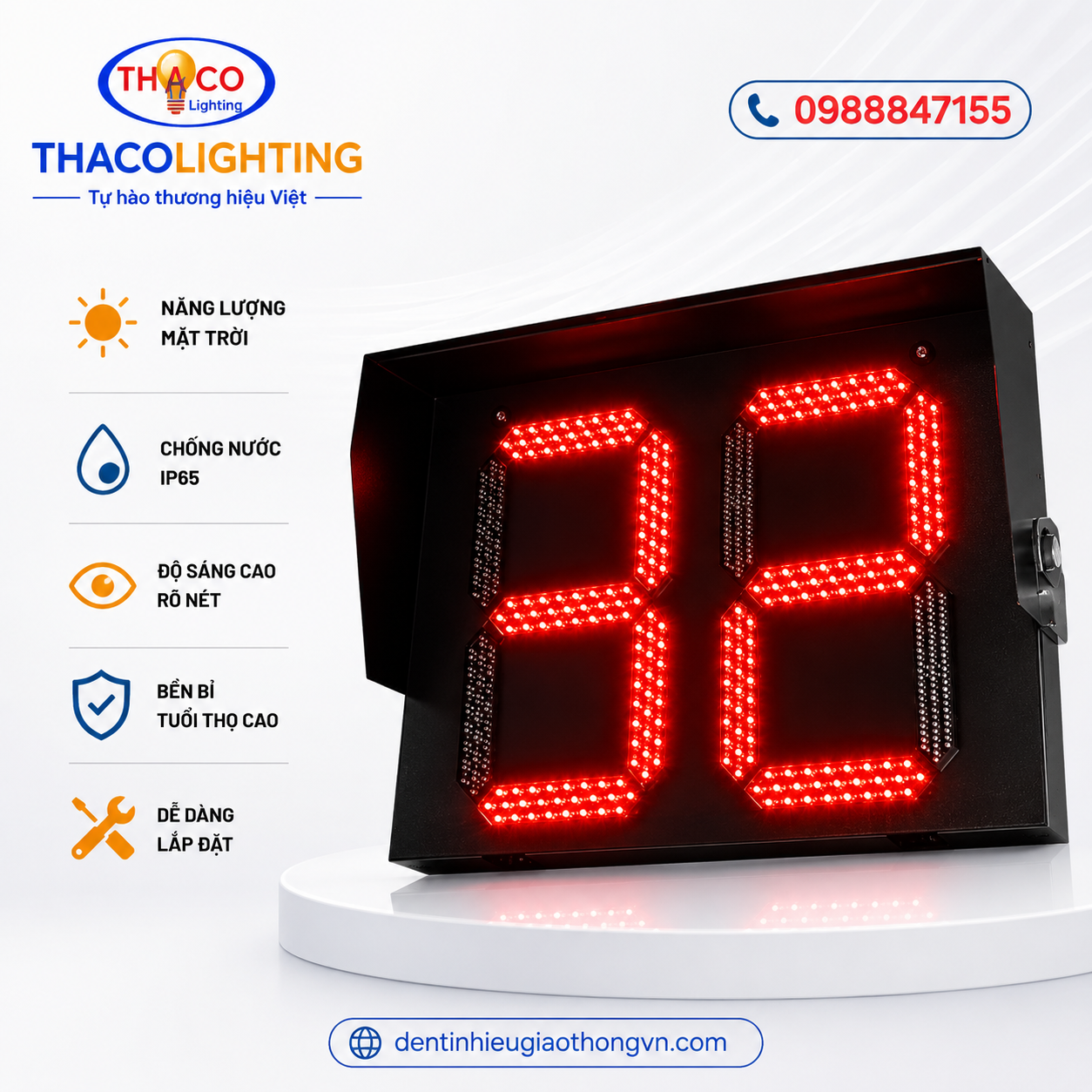 ĐÈN LED ĐẾM NGƯỢC THỜI GIAN 500*600MM